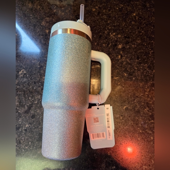 Glittery Blue Tumbler with Handle - Picture 3 of 6